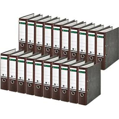 LEITZ® ordner 1080, A4, rugbreedte 80 mm, 20 stuks, bruin