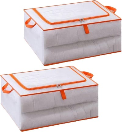 Opbergzakken Kleding - Opbergdozen Dekbed - Ruimte Besparen - Volledig Transparant - 2 Stuks 50x40x20cm - Grijs