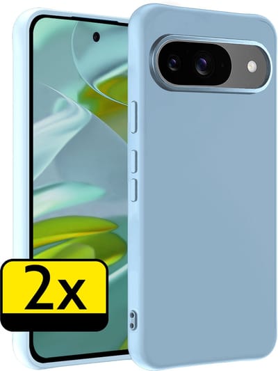 Hoesje - 2 Stuks - Geschikt voor Google Pixel 10 - Sterk & Shockproof - Case Siliconen - Back Cover - Telefoon Hoes - Telefoonhoesjes - Lichtblauw