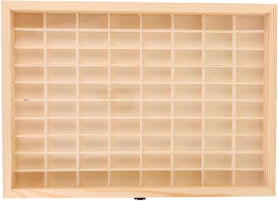 Opbergdoos Stenen - Kralen Organizer - Verzameling Presenteren - 80 Vakjes Transparant Deksel - 44.5 x 31.5 cm - Beige
