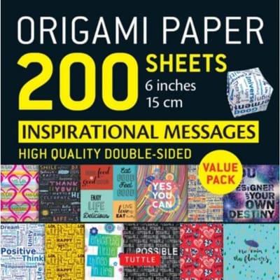 Origami Paper 200 Sheets Inspirational Messages 6" (15 Cm)