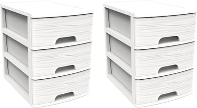 EDA Ladeblok/bureau organizer A5 - wit - 2x lades - stapelbaar - L27 x B36 x H35 cm - Ladenblokken
