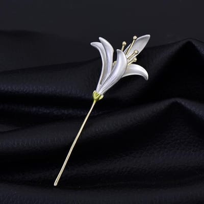 Creatieve Narcis Broches Voor Meisje Bloem Blad Speld Narcis Boeket Emaille Broche Bruiloft Feest Sieraden wit