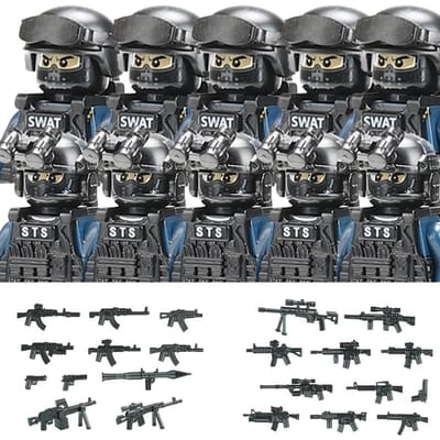 Militaire Figuren Mobiele Eenheid Soldaat Bouwstenen Stad Commando Unieke Krachten SWAT Wapens Vest Blokken Kinderspeelgoed Cadeau