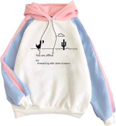 Leuke Hooded Sweater met Schattige Dinosaur Print voor Jongeren - Unisex Lange Mouwen