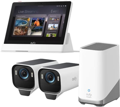 eufy Security eufyCam S3 Pro MaxColor Vision 4K 2-Cam Set inclusief Homebase 3 + Smart Display E10 - Bundelvoordeel