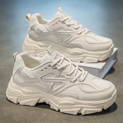 Herenschoenen Nieuwe Zomer Ademend Mesh Casual Dikke Zool Antislip Veelzijdig Nieuw Wit Hoogteverhogend Sport Papa Trendy Schoenen 43 gray