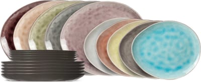 Cosy & Trendy Serviesset Streetfood Divers 20-delig - Servies Set 10 Personen - Modern Design Aardewerk - Vaatwasser- & Magnetronbestendig