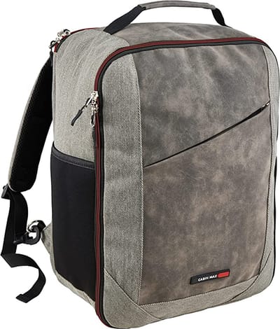 CabinMax Manhatten Reistas– Handbagage 30L Easyjet - Rugzak – Backpack - 45x36x20cm – Lichtgewicht - Grijs/Rood