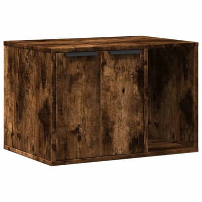 vidaXL - Kattenbakkast - 60x40x40 - cm - bewerkt - hout - gerookt - eikenkleurig