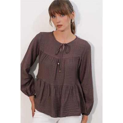 Gestreepte Blouse met Knoopsluiting