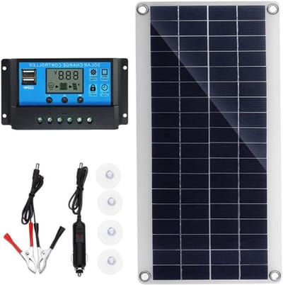 Flexibele Zonnecellen - Zonnepaneel Kit - Apparaten Opladen - Dubbele USB-poort - 300 Watt - Zwart
