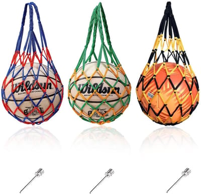 Dailygoods- Basketbalnettas Draagbaar - Sportnettas voor Ballen - Voetbalnet - Hoge Dikte Handgrepen - Sneldrogend - Levendige Kleuren - Sporttas