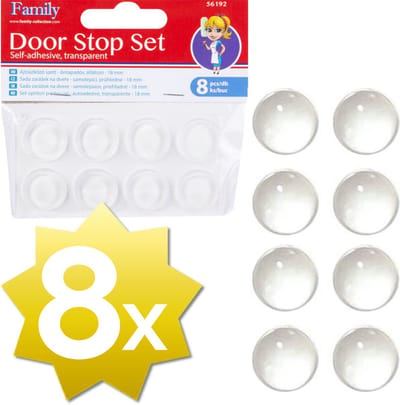 Deurstoppers Zelfklevend Transparant - 8x - 18mm - Stootdopjes - Stootdoppen - Anti Slip Dopjes - Muurbescherming - Deurbescherming - Soft Close Kast Deurdemper