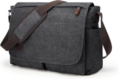 Grote Canvas Schoudertas met Laptopvak voor Dagelijks Gebruik en Reizen, Ideaal voor Studenten en Werkenden