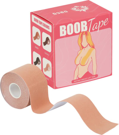 ORCQ Boob Tape Beige – Liftende Fashion Tape voor Borsten – beige & Ademend – Waterdicht & Zweet bestendig – Hypoallergeen – Zelfklevende Borstlift Tape – 5M – Voor Jurken, Open Rug, Strapless & Lage Halslijn – Alternatief voor Plak BH