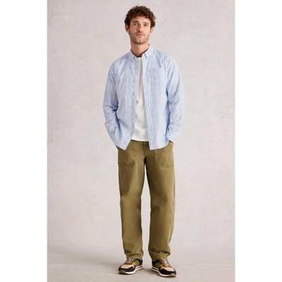 White Stuff Salcombe Fish Stripe Shirt Blue Print Taglia: XXL | Camicie Casual Outlet | Uomo | Blu