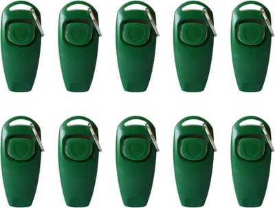 SagaSave 2 in 1 Hond Clicker Hond Fluit, Hond Training Clickers, Puppy Clicker, Effectieve Pet Clicker, Training Clicker voor Katten Puppy Hond Pet Groen 10 STKS