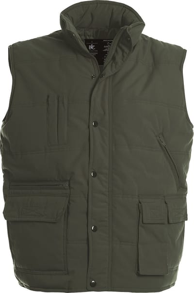 Bodywarmer 'Outdoor Explorer+' merk B&C maat S Olijfgroen