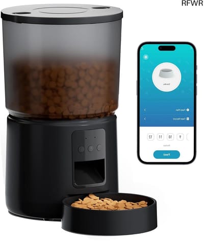 RFWR® Automatische kattenvoerdispenser met app-besturing - 5 l - 10 maaltijden per dag