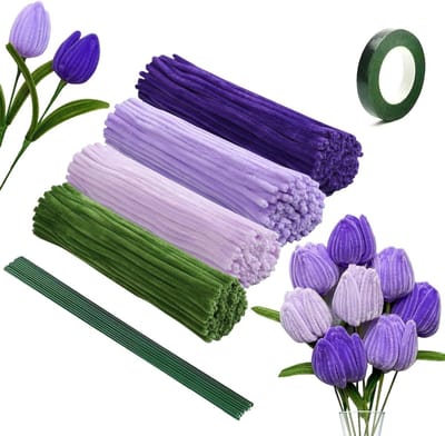 240 Stuks Pijp Reinigers voor Creatieve Projecten, Tulpen, Bloemenboeketten en DIY Geschenken in 4 Kleuren