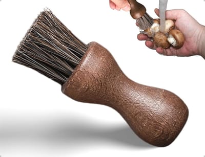 Thijox - Groenteborstel Houten Afwasborstel - Duurzame Paddenstoelborstel voor Keuken en Badkamer - Ideaal voor Reinigen van Servies, Potten, Pannen,