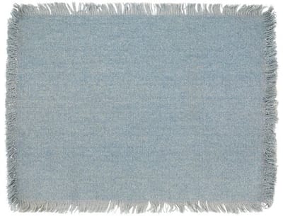 ZICZAC - Placemat MAYAHA - SET/4 - boho - stof - franjes - 30x40 cm - Rechthoek, blauw