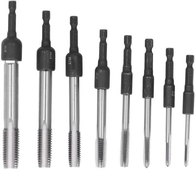 Tapdoppenset 16-delig - Metaalbewerking Doppen - Schroefdraad Maken - Gehard HSS Staal - 1/4 inch - Zilver