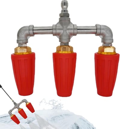 Hogedrukreiniger Turbomondstuk - Roterende Vuilfrees - Krachtig Reinigen - 360 Graden Rotatie - 1/4 Inch Koppeling - Zilver