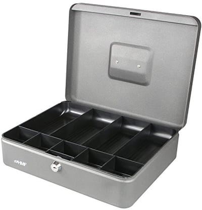 Geldkist voor Munten en Biljetten - Veiligheidsbox met Cilinderslot - 30 x 24 x 9 cm