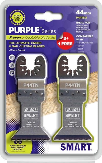 SMART Blades Purple Multitool Zaagblad Bi-metaal - 44x52mm - 3+1 stuks