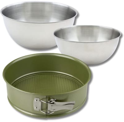 Bakkersset met 26 cm springvorm, 2 mengkommen en spatel Zenker