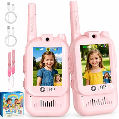 BP® Walkie Talkie voor Kinderen - Roze - Video Walkie Talkie met Camera - Vooraf Gekoppeld - Stemvervormers - Walkie Talkie Oplaadbaar - Set van 2