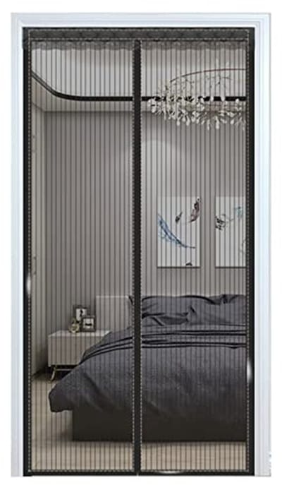 Zwart Magnetisch Insectenhor voor Deur - 95 x 200 cm