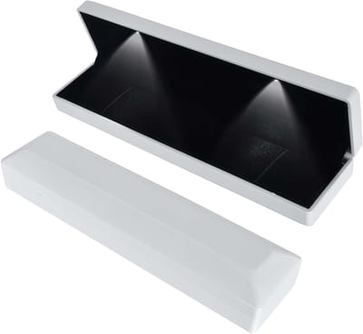 Sieradenbox met LED Verlichting voor Halskettingen en Armbanden, 23 x 5.5 x 3.5 cm, Wit, Luxe Opbergoplossing voor Juwelen