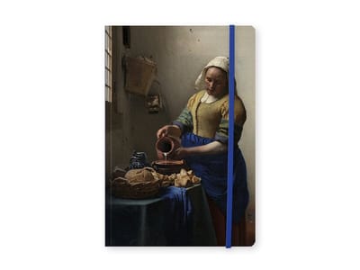 Lanzfeld Vermeer - Kunst Notitieboek A5 - Gelinieerd - Het Melkmeisje - 80 Pagina's - Softcover