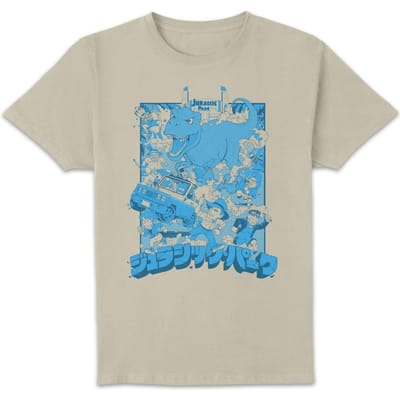 Jurassic Park Anime Character Anime Unisex T-Shirt - Cream - S