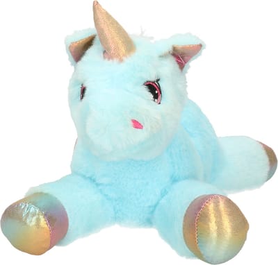 Knuffeldier Eenhoorn Mistica - zachte pluche stof - dieren knuffels - blauw - 56 cm