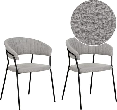 MARIPOSA - Eetkamerstoel set van 2 - Grijs - Fluweel