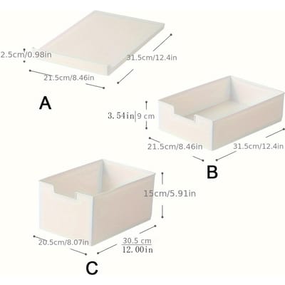 1 stuks Keukenladeverdeler, Opbergrek type kastlade, Uittrekbare ondergoed opbergdoos, Organizer, Voor badkamer, slaapkamer C white