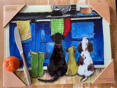 Alex Clark Hot Dogs Worktop Saver ~ Werkbladbeschermer Honden