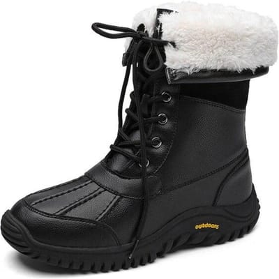 Winter Sneeuwlaarzen Dames Plus Fluweel Warm Buiten Hoge Top Katoen Laarzen Waterdicht Antislip Hoge Schacht Katoen Schoenen 37 zwart