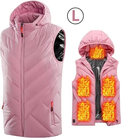 Bovista Verwarmde Bodywarmer - Heated Vest - Elektrische Bodywarmer - Extra Warm - Roze - Vrouwen - Maat L