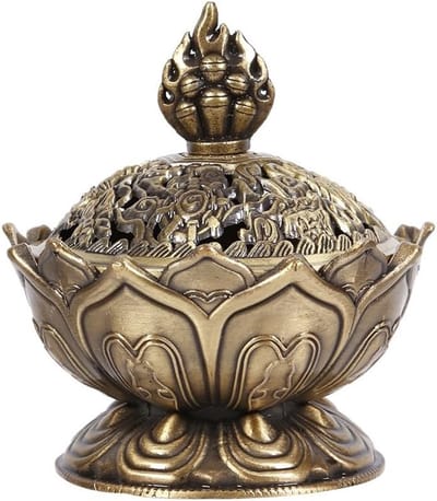 Ceramische Censer in Chinese Stijl met Porseleinen Decoratie, Kolen Wierookhouder in Bronzen Kleur voor Thuisdecoratie en Meditatie