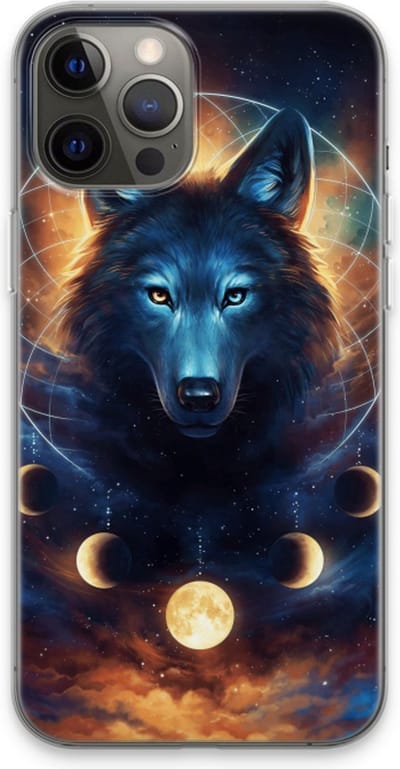 Case Company® - Hoesje geschikt voor iPhone 13 Pro Max hoesje - Wolf Dreamcatcher - Soft Cover Telefoonhoesje - Bescherming aan alle Kanten en Schermrand