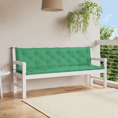 vidaXL - Tuinbankkussen - 200x(50+50)x7 - cm - oxford - stof - groen