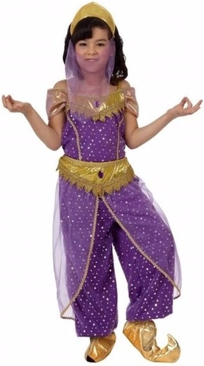 Arabische prinses Hafida carnaval verkleedkleding kostuum - meisjes - paars - 1001 nacht 128