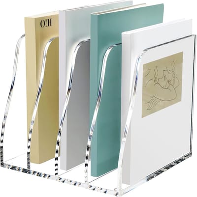Bureau Organizer - Documentenbak - Kantoor Opruimen - 4 Verticale Vakken - 175 x 177 x 16 cm - Transparant
