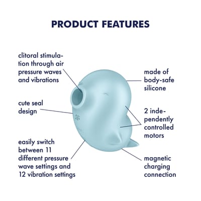 Satisfyer - Sassy Seal - Luchtdruk Vibrator - Lichtblauw