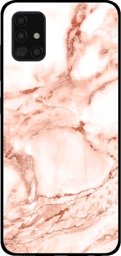 Smartphonica Telefoonhoesje voor Samsung Galaxy A51 marmer look - backcover marmer hoesje - Wit Rosé Goud geschikt voor Samsung Galaxy A51